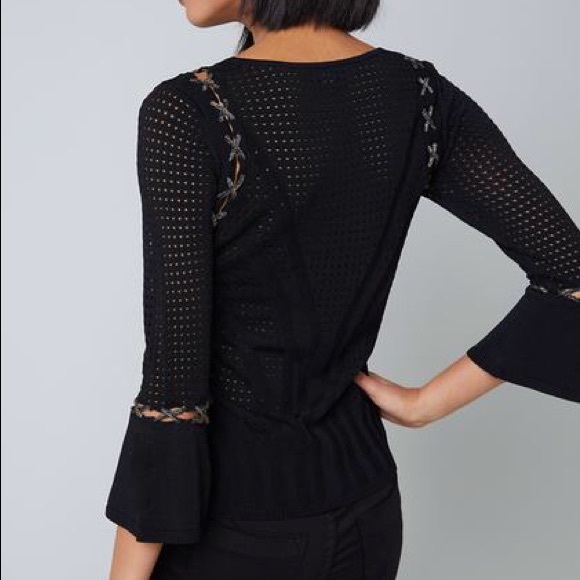 bebe Sweaters - Bebe Lace Up bell 3/4 sleeve Sweater Top  S NWT
